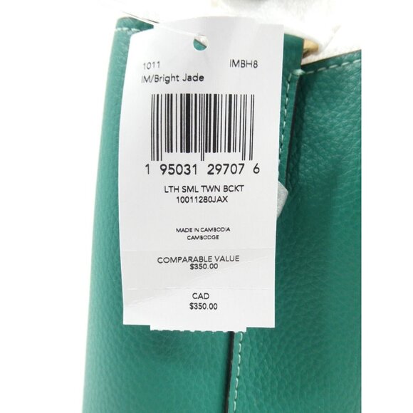 Coach Bright Jade Small Town Bucket Leather Bag Crossbody NWT 1011 - Picture 3 of 5